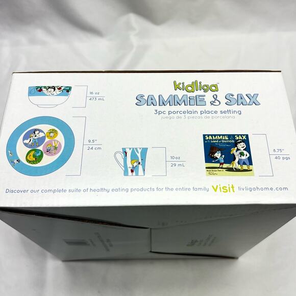Sammie & Sax Blue 3 Piece Single Place Settingand Award Winning Children's Book - Picture 5 of 12